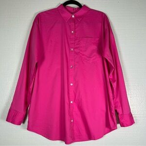JJill Pink Button Down Women’s Shirt‎ Size Medium Tall